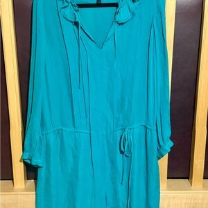 BCBGMaxAzria Vibrant Teal Dress 100% silk